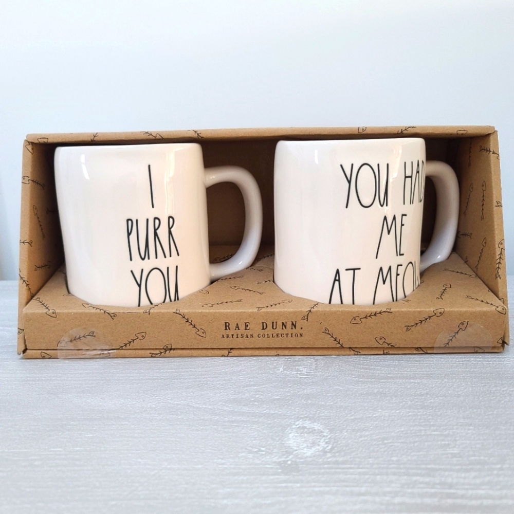 Rae Dunn I PURR YOU and YOU HAD ME AT MEOW coffee mug set